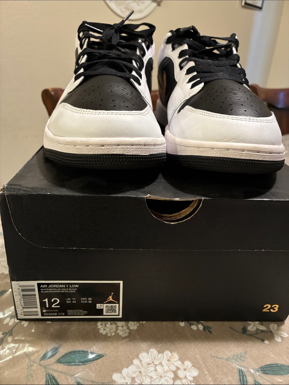 Jordan Low Top Sneakers - Black and White